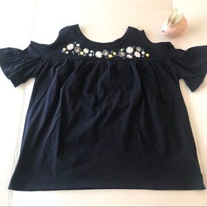 Children’s Place Cold Shoulder Tee Navy Blue